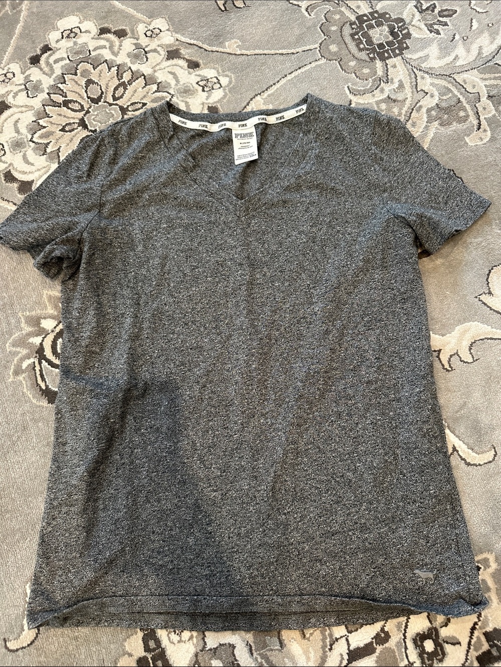 PINK Victoria's Secret women’s Charcoal Heather Short Sleeve Tee